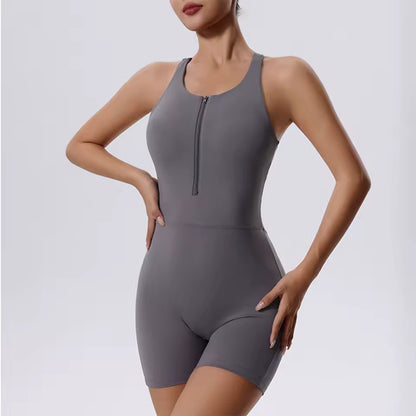 Conjunto feminino de treino de ioga — macacão de fitness, roupa desportiva para ginásio, 1 peça.