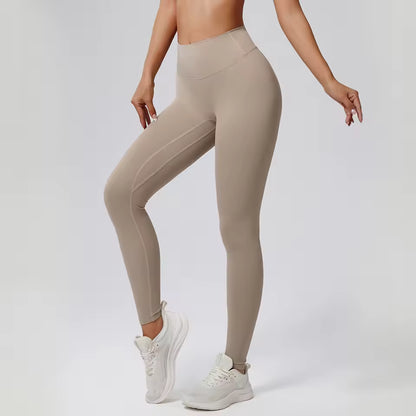 Leggings desportivas femininas de cintura alta, efeito push up, levantamento dos glúteos, ideais para yoga, treino e corrida