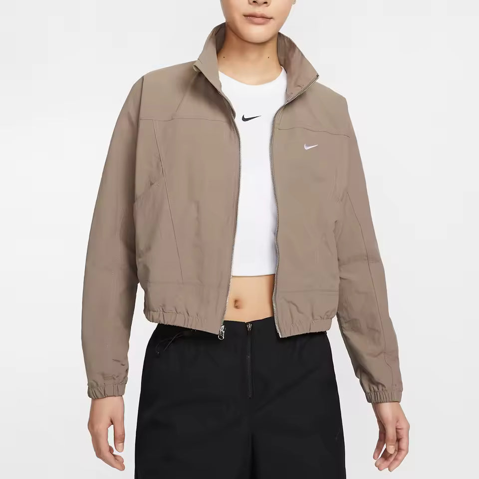 Casaco desportivo casual feminino Nike oficial com fecho de correr e manga comprida HJ1000-233