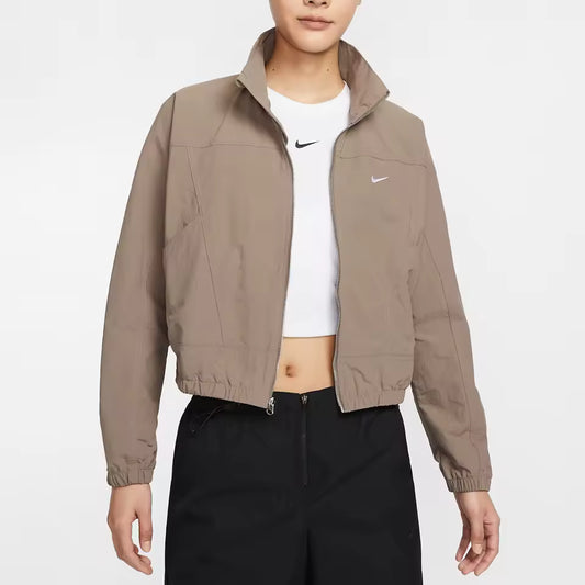 Casaco desportivo casual feminino Nike oficial com fecho de correr e manga comprida HJ1000-233