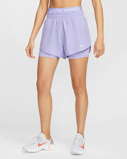 Calções desportivos femininos Nike Dri-Fit, elegantes, versáteis, dois em um, confortáveis e desportivos, para mulheres ativas