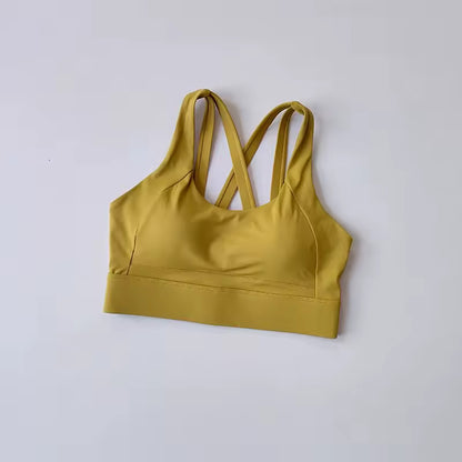 Sutiã desportivo feminino de yoga com absorção de impacto, anti-flacidez e de secagem rápida