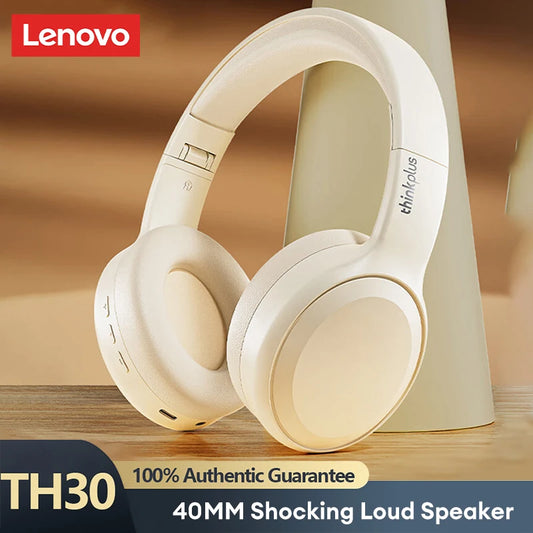 🎧 Auscultadores Gaming Lenovo TH30 Over-Ear Bluetooth Sem Fios — Som Estéreo 360°, Longa Autonomia e Baixa Latência