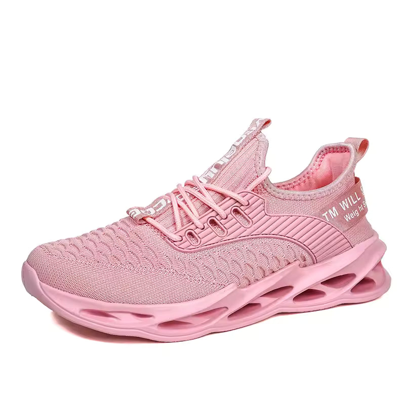 Ténis casuais em destaque — modelo com sola em lâmina, leve e respirável, ideal para corrida e atividades desportivas