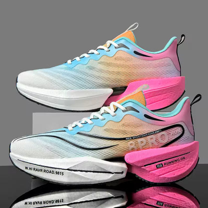 Novos Ténis de Placa de Carbono – Sola Macia, Malha Respirável, Leves, Antiderrapantes e Ideais para Corrida ou Uso Casual (Unissexo)