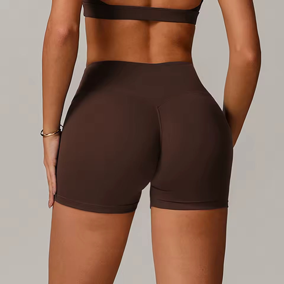 Shorts desportivos femininos de cintura alta, push up, ideais para ciclismo, corrida, fitness, ginásio e yoga