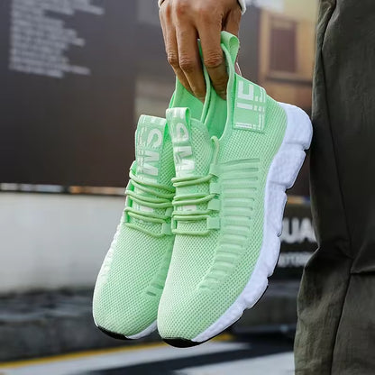 Ténis de corrida de verão em malha respirável — ténis leves, casuais e luxuosos para atividades ao ar livre e caminhadas