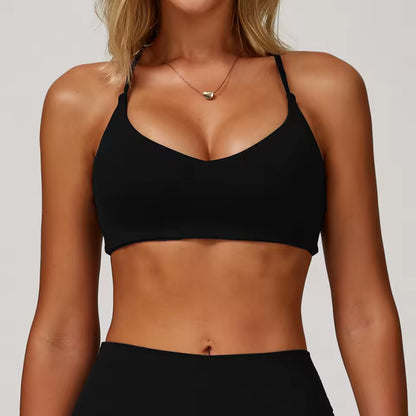 Sutiã desportivo feminino de alto impacto, push up, ideal para yoga, treino e fitness