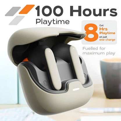 Auriculares Bluetooth 5.4 TWS Sem Fios com Ultra-Baixa Latência, Microfone Duplo e Cancelamento de Ruído ENC