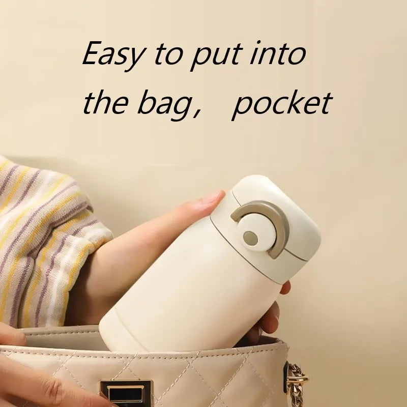 Mini Copo Térmico 220 ml/350 ml em Aço Inoxidável, Garrafa Isotérmica Portátil para Café, Chá e Bebidas Quentes