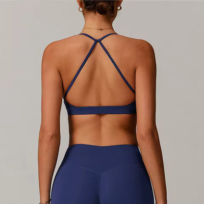 Top Desportivo Feminino — Sutiã de Ginásio Antissuor e Respirável, à Prova de Impacto, com Efeito Push Up, Ideal para Yoga, Treino e Fitness
