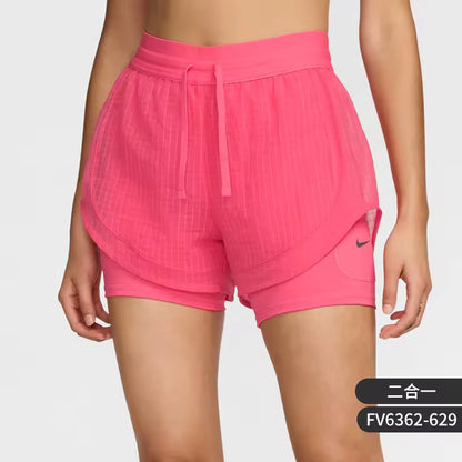 Nike Oficial Genuíno — Calções de corrida femininos 2 em 1 com cordão, modelo FV6362-629