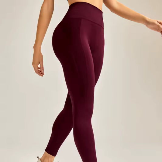 Leggings desportivas femininas de cintura alta, efeito “pele nua”, push up, ideais para yoga, corrida e treino no ginásio