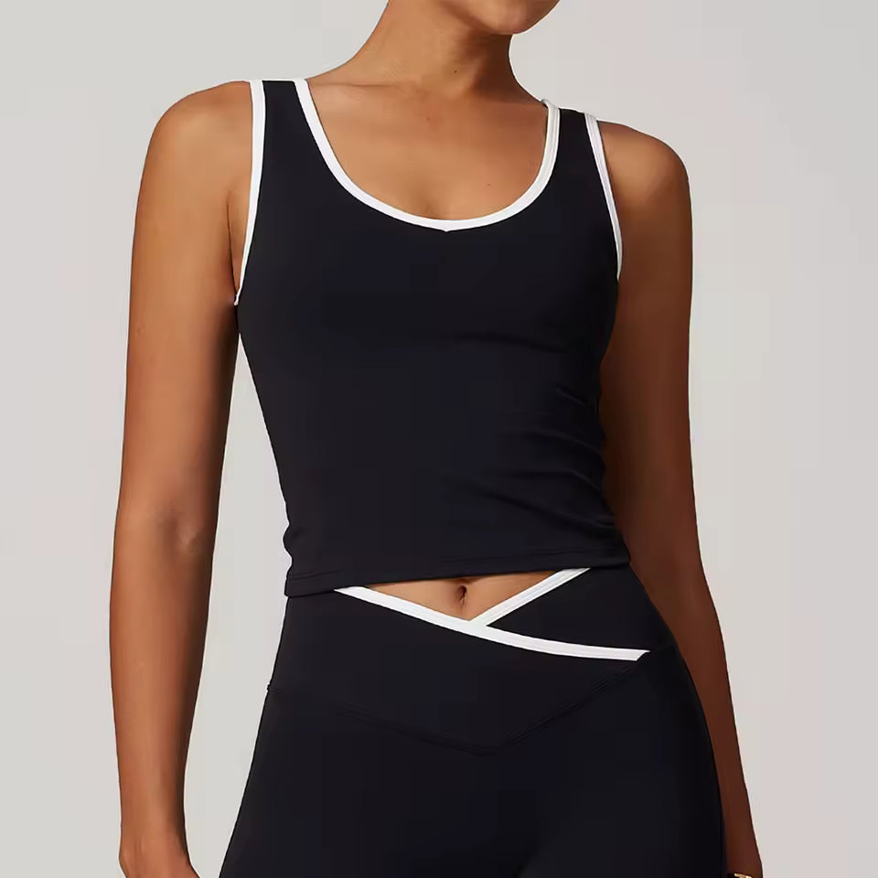 Top desportivo feminino sem costas push-up — respirável, ideal para yoga, ginásio e treino fitness