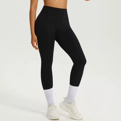 Leggings desportivas femininas de cintura alta, efeito push up, levantamento dos glúteos, ideais para yoga, treino e corrida
