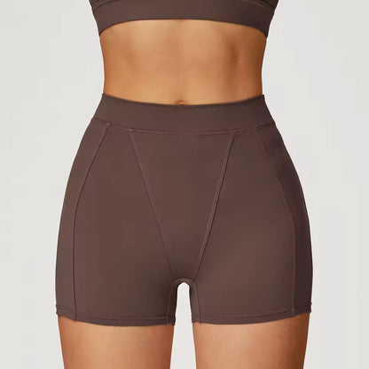 Shorts desportivos femininos de cintura alta, respiráveis, ideais para yoga, treino, corrida e ciclismo