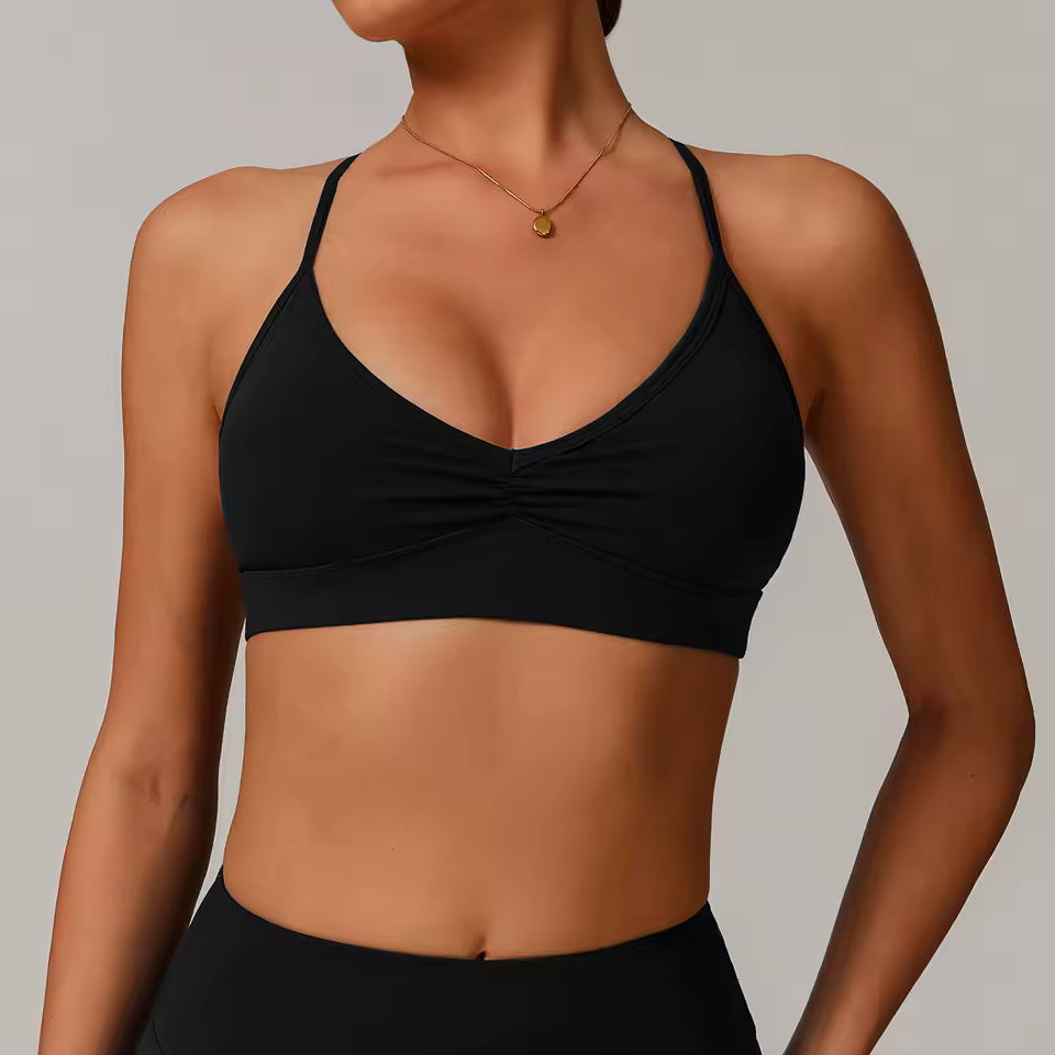 Top Desportivo Feminino — Sutiã de Ginásio Antissuor e Respirável, à Prova de Impacto, com Efeito Push Up, Ideal para Yoga, Treino e Fitness