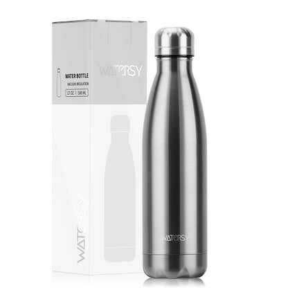 Garrafa térmica WATERSY 500 ml em aço inoxidável, copo térmico isolado para café e água, garrafa de parede dupla para desporto