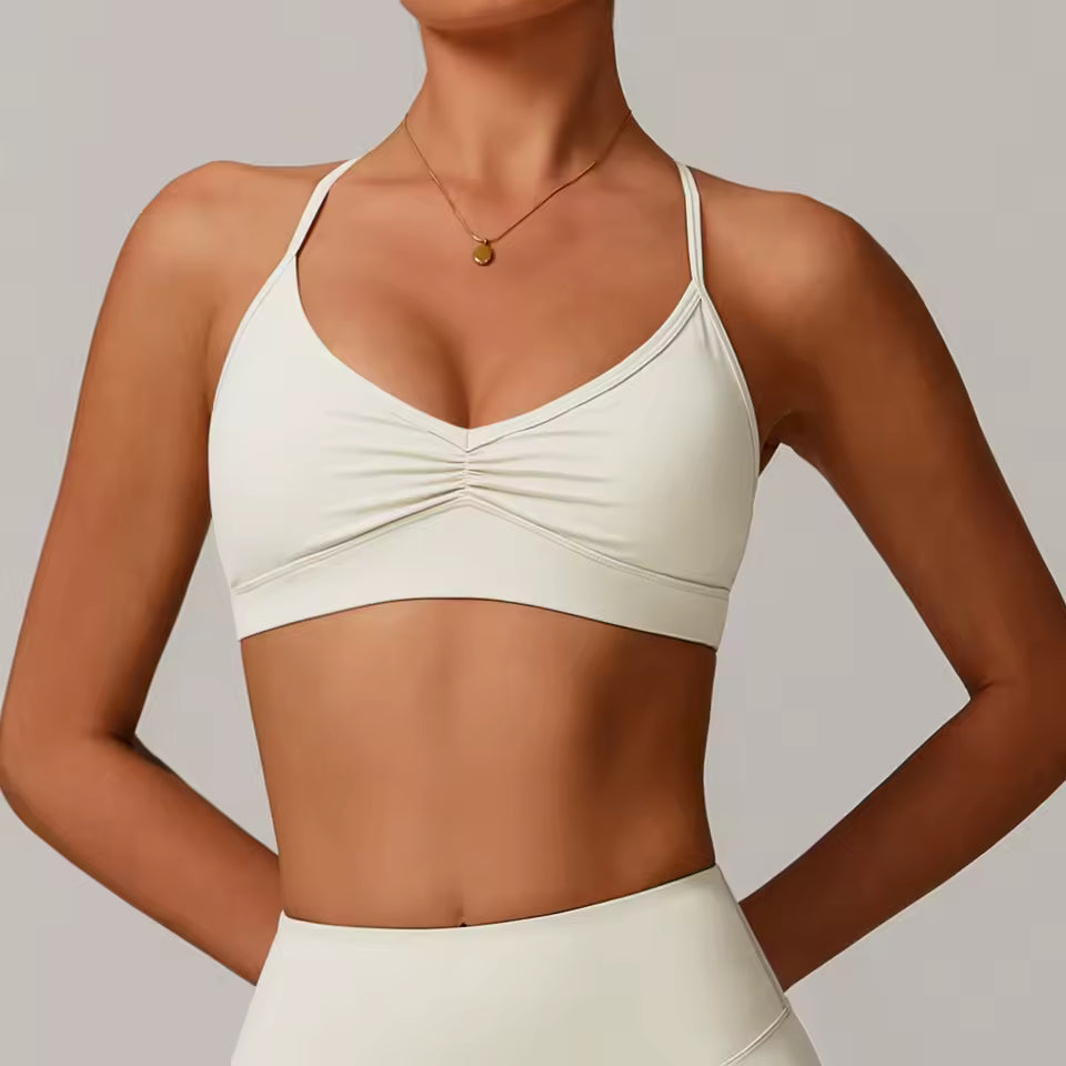 Top Desportivo Feminino — Sutiã de Ginásio Antissuor e Respirável, à Prova de Impacto, com Efeito Push Up, Ideal para Yoga, Treino e Fitness