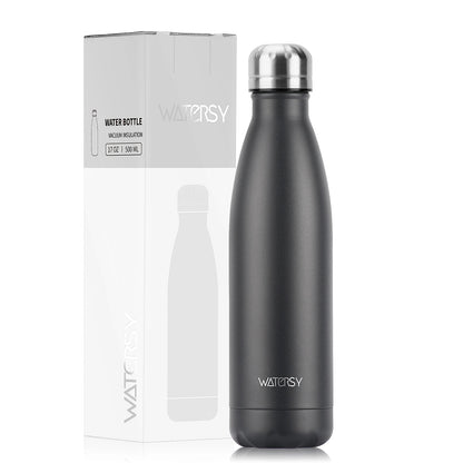 Garrafa térmica WATERSY 500 ml em aço inoxidável, copo térmico isolado para café e água, garrafa de parede dupla para desporto