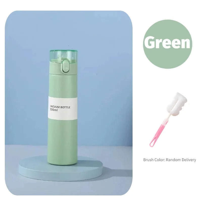 Garrafa térmica de água em aço inoxidável 150 ml/250 ml com palhinha, mini copo térmico para chá, café e viagem, frasco a vácuo isolado