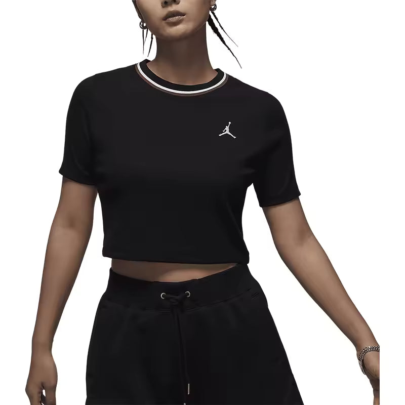 T-shirt Feminina Nike Oficial Autêntica JORDAN — Casual de Manga Curta com Corte Justo e Tecido Respirável FV7090-010