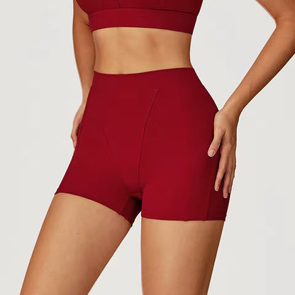 Shorts desportivos femininos de cintura alta, respiráveis, ideais para yoga, treino, corrida e ciclismo