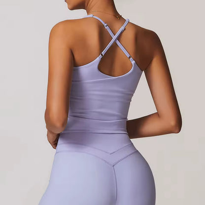 Top Desportivo Feminino — Sutiã Respirável de Fitness, à Prova de Impacto, com Efeito Push Up, Ideal para Yoga, Ginásio e Treino