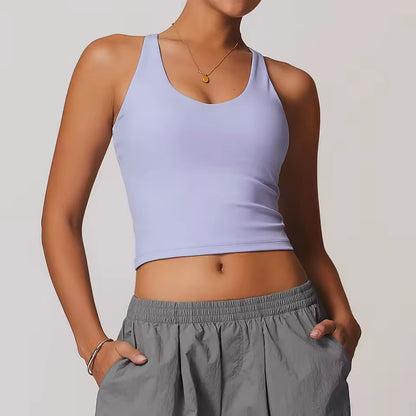 Top Desportivo Feminino — Sutiã Respirável de Fitness, à Prova de Impacto, com Efeito Push Up, Ideal para Yoga, Ginásio e Treino