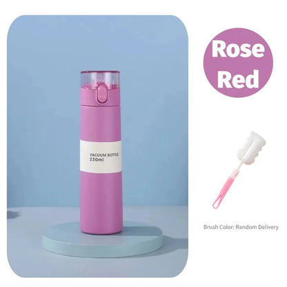 Garrafa térmica de água em aço inoxidável 150 ml/250 ml com palhinha, mini copo térmico para chá, café e viagem, frasco a vácuo isolado