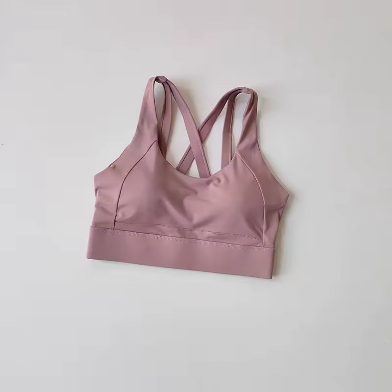 Sutiã desportivo feminino de yoga com absorção de impacto, anti-flacidez e de secagem rápida