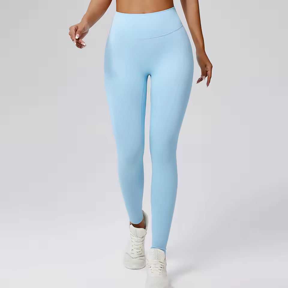 Leggings desportivas femininas de cintura alta, efeito push up, levantamento dos glúteos, ideais para yoga, treino e corrida