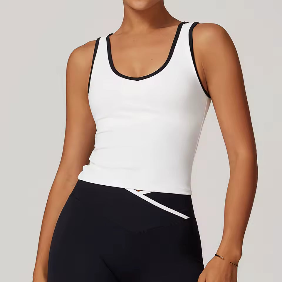 Top desportivo feminino sem costas push-up — respirável, ideal para yoga, ginásio e treino fitness