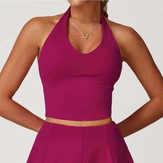 Top Desportivo Feminino Sexy — Sutiã de Yoga Halter Sem Costuras, à Prova de Impacto, de Secagem Rápida, com Efeito Push Up, Ideal para Corrida, Treino e Fitness