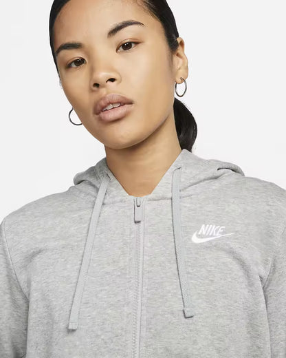 Casaco Leve Feminino com Capuz e Fecho Completo Nike Sportswear Club Fleece