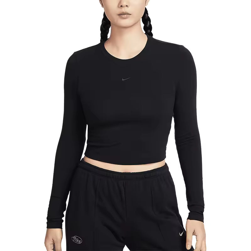 Top Curto Feminino de Manga Comprida Nike Oficial — Street Dance Series Corte Justo HF5323-010