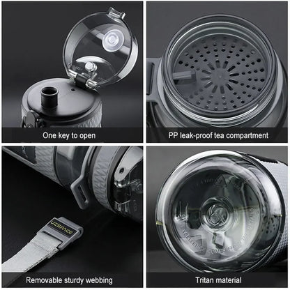 Garrafa Desportiva Portátil sem BPA – À Prova de Vazamentos, Antiderrapante e de Grande Capacidade para Uso ao Ar Livre