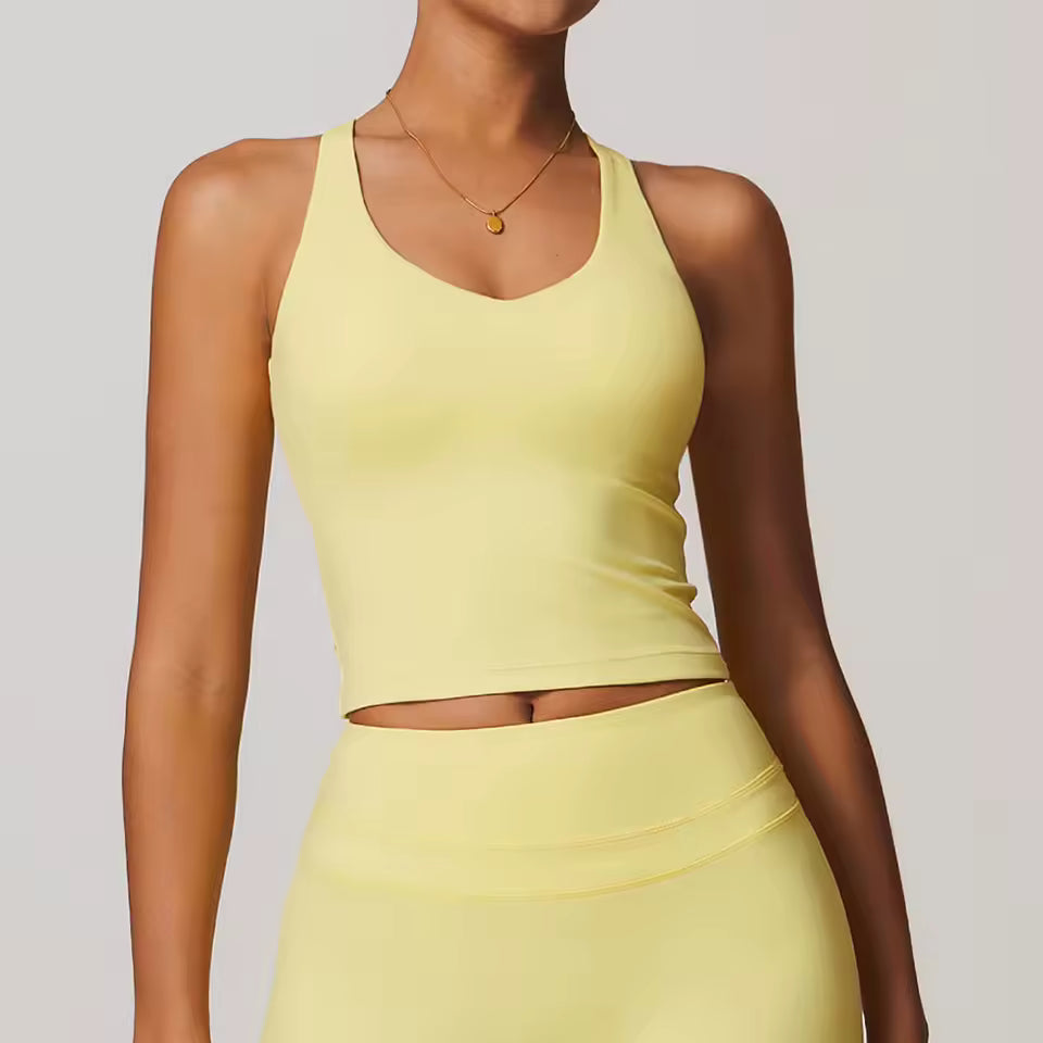 Top Desportivo Feminino — Sutiã Respirável de Fitness, à Prova de Impacto, com Efeito Push Up, Ideal para Yoga, Ginásio e Treino