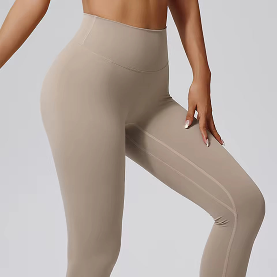 Leggings desportivas femininas de cintura alta, efeito push up, levantamento dos glúteos, ideais para yoga, treino e corrida