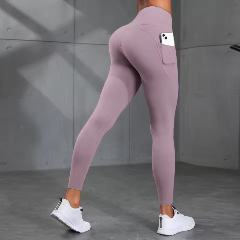 Leggings desportivas femininas com bolso e estampado camuflado, de cintura alta e efeito push-up, ideais para corrida, fitness, yoga e atividades ao ar livre, à prova de agachamento.