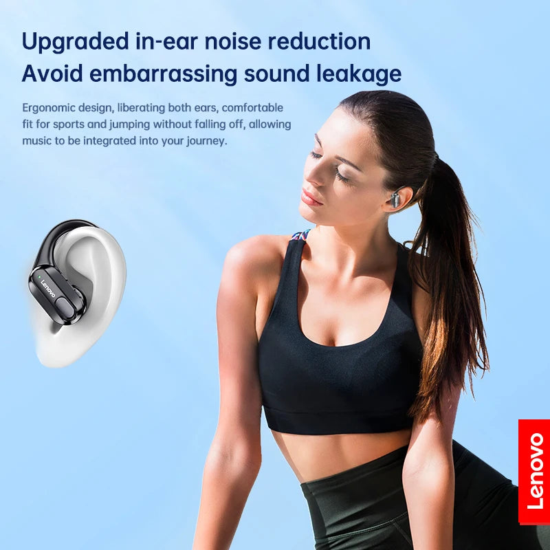 Auriculares Desportivos Sem Fios Lenovo XT80 Originais com Microfones, Ecrã LED de Energia e Som Estéreo HiFi Bluetooth 5.3 TWS