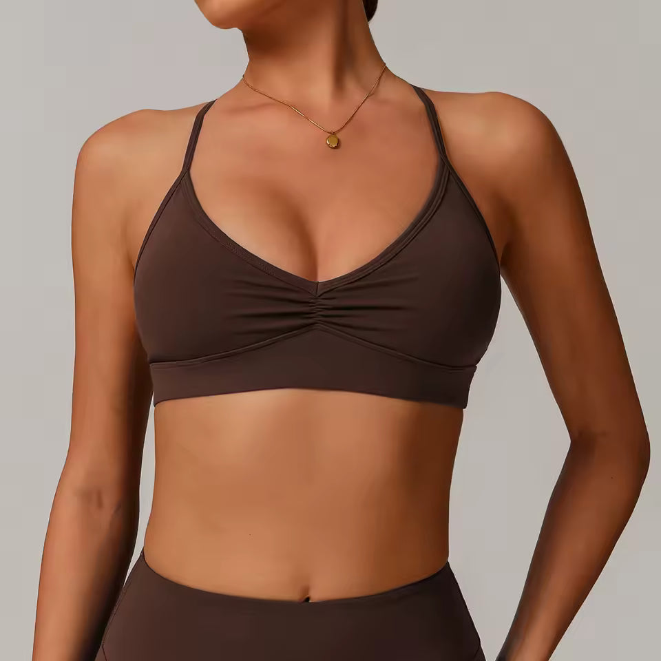 Top Desportivo Feminino — Sutiã de Ginásio Antissuor e Respirável, à Prova de Impacto, com Efeito Push Up, Ideal para Yoga, Treino e Fitness