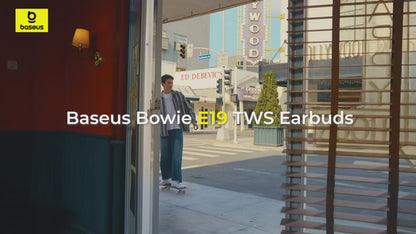 Baseus Bowie E19 – Auscultadores Sem Fios Bluetooth 5.3, com Big Bass, Drivers de 12 mm e Resistência à Água IPX5