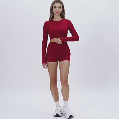 Shorts desportivos femininos de cintura alta, respiráveis, ideais para yoga, treino, corrida e ciclismo